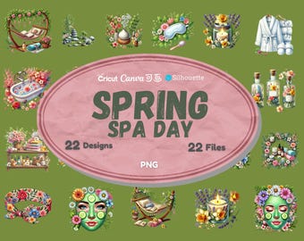Self Care Clipart Bundle | Watercolor Spa & Relaxation PNG Set