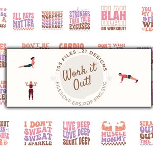 21 Workout svg Bundle | Fitnessstudio svg | Fitness svg | Übung SVG | Motivierend svg | Lustiges Training SVG | Fitnessstudio Zitate | dxf-, eps-, pdf-, png-Dateien