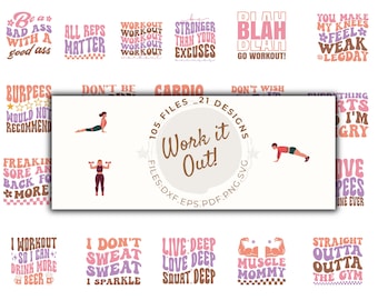 Workout SVG Bundle: Gym Fitness Graphics (Digital Files)
