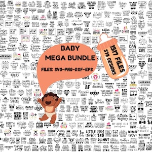 Megabundel baby, babysvg, rompertje svg, pasgeboren svg, babyshower svg, kinderkamer svg, babyvoetafdrukken, gesneden bestanden Cricut, silhouet