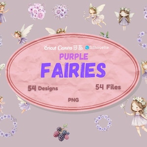 Aquarell Magischer Garten Rosa Feen Clipart Bundle | Niedliche Fantasy Waldfee als PNG