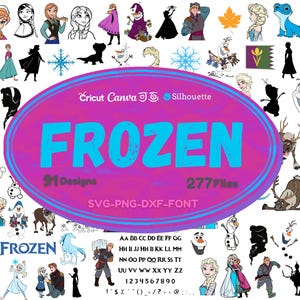Frozen SVG Bundle | Elsa & Anna SVG | Olaf PNG | Princess Clipart | Cricut and Silhouette | Instant Download