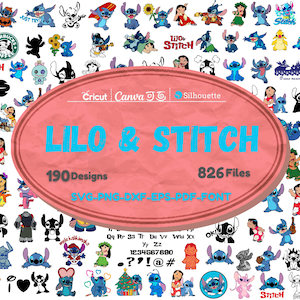 Lilo & Stitch SVG Bundle | Birthday Stitch | Lilo n Stitch PNG | Cricut Cut Files | Instant Download