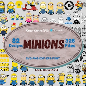 Lot Mega Minions SVG | et cliparts Minions | Moi, moche et méchant svg | Visages superposés de Minions | Téléchargement numérique pour Cricut et Silhouette