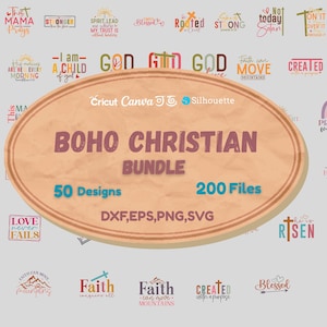 Boho Christian SVG Png Bundle | Bible Verse Svg | Scripture Svg | God and Jesus Svg | Faith and Love SVG Png | Sleeve Shirt Design SVG