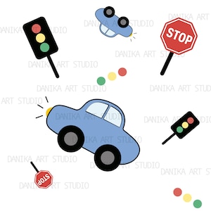 Cute Cars Seamless Pattern – Kids Transportation Pattern – Nursery Fabric Design – Digital Download