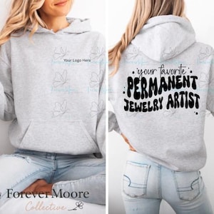 Permanent Jewelry Artist PNG: Black & White Font (Digital File)