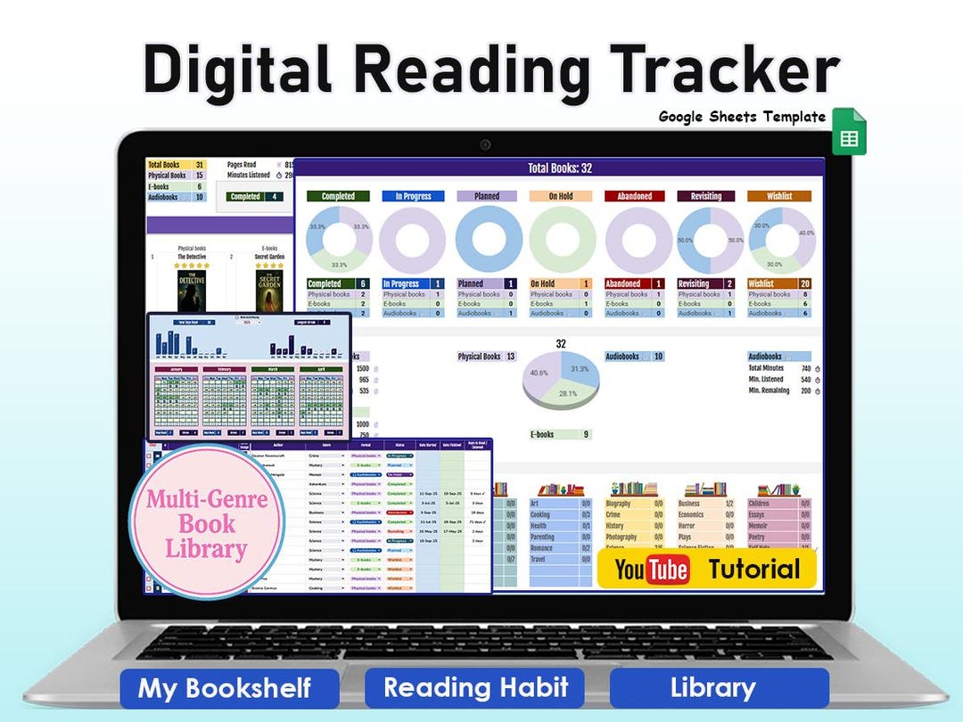 Automated Reading Journal Template – Smart Book Tracker (digital