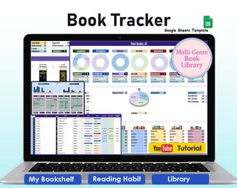 Plantilla de Hojas de Cálculo de Google para el Seguimiento Automatizado de Libros: Diario de Lectura, Seguimiento de Hábitos (Descarga Digital)