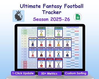 Rastreador de Fantasy Football 2025-26 / Panel de jugadores de Google Sheets