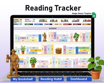 Plantilla de diario de lectura automatizado / Rastreador de Google Sheets (Descarga digital)