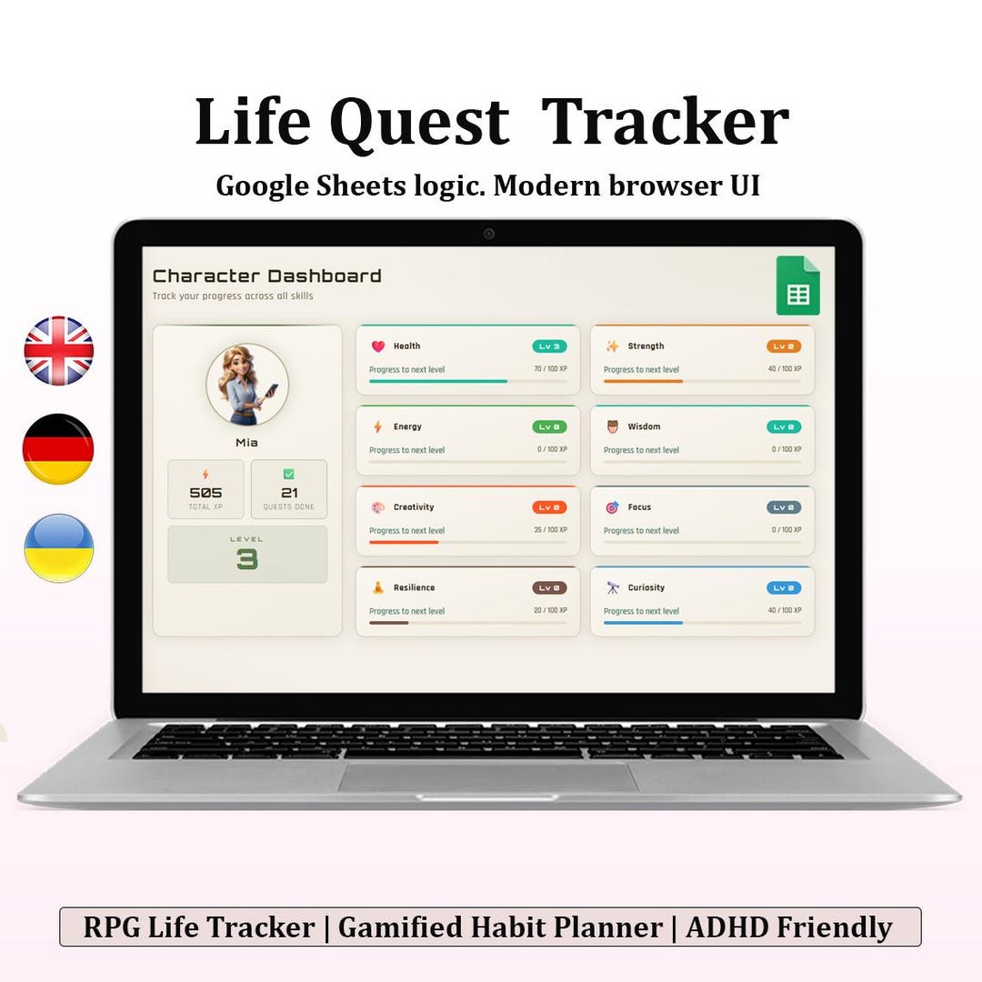 Life Quest Tracker | Gamified ADHD Planner | RPG Habit Tracker | Google ...