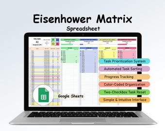 Lista de tareas según la Matriz de Eisenhower: Rastreador de prioridades de tareas (Plantilla de Hojas de Cálculo de Google)