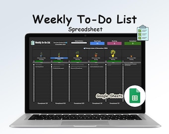 Planificador semanal de tareas pendientes: Hojas de cálculo de Google (descarga digital)