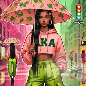 Chic AKA Inspired Fashion Illustration Digital Print for the Dynamic and Stylish Woman