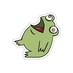 Verrückter sitzender Frosch-wasserfester Vinyl-Aufkleber