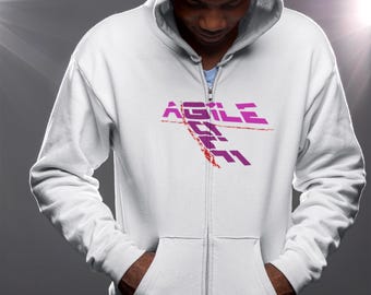 Sudadera con capucha de golf unisex con cremallera completa Agile Golf, sudadera con capucha de golf única, arte de golf, ropa de golf, sudadera con capucha de golf unisex, sudadera de golf, regalo de golf