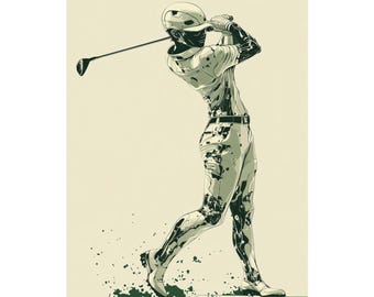Pósteres satinados Futuro golfista, Impresionante imagen de golf, Decoración de pared de golf, Regalo de golf único, Regalo de golf único, Arte de golf, Ropa de golf, Póster de golf