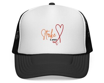 Strike a Pose Trucker Golf Cap, Heart Script Dance Embroidery, Golf Hat Cap For Woman, Gift Present For Golfers, Golf Fashion, Golf Apparel