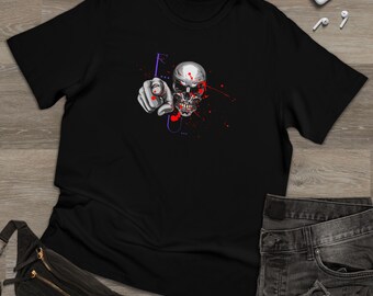 Camiseta unisex con gráfico de esqueleto, ropa informal moderna, regalo para festivales de Halloween, camiseta rockera, regalo único para él o ella.