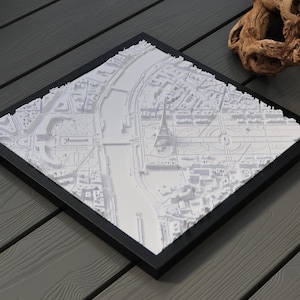 Paris modèle de ville 3D paysage urbain carte de ville 3D décoration murale de ville cadre photo impression de ville cadeau décoration carte de ville en Relief