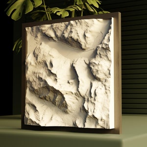 Watzmann topografia 3d, modelo de cidade, paisagem urbana, mapa 3d, decoração de parede, porta-retrato, impressão de cidade, presente, alívio