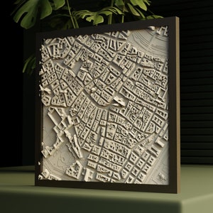 Vienne 3D modèle de ville paysage urbain carte de ville 3D décoration murale de ville cadre photo impression de ville cadeau décoration Relief