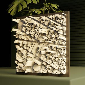 Midtown Manhattan Unique Wall Art Paysage urbain Carte de la ville 3D Décoration murale de la ville Cadre photo Paysage urbain Cadeau Décoration Relief
