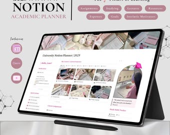 Modello di planner per studenti Notion 2026: planner accademico adatto a persone con ADHD (download digitale)