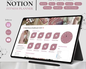 Notion Fitness Planner 2026: perdita di peso, allenamento, piano alimentare (download digitale)