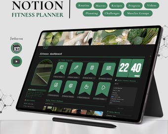 Notion Fitness Planner: monitoraggio di allenamenti, pasti e peso (download digitale)