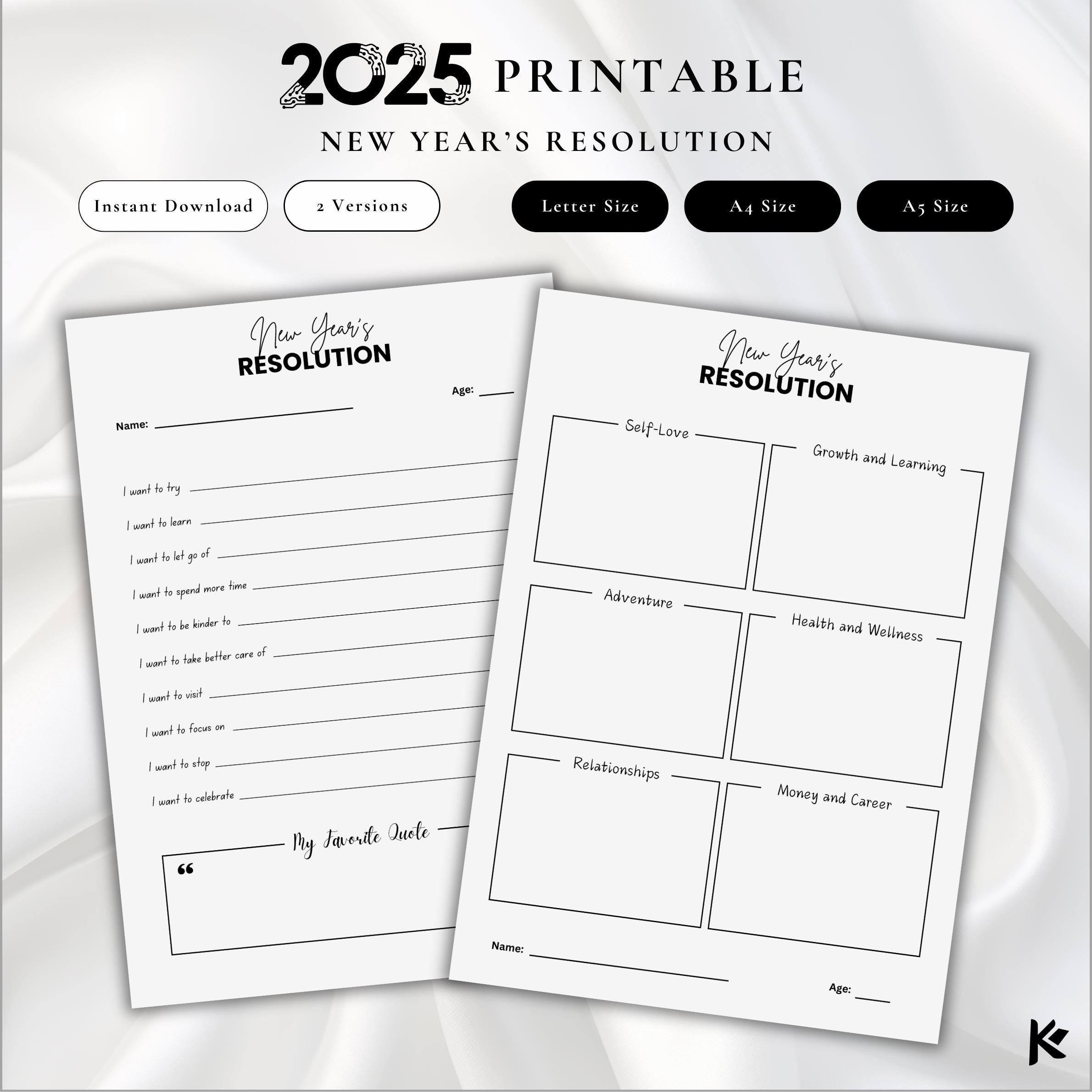 Resolution Card Design 2026 New Year's Resolution Cards: Goal Planner (printable) - Etsy
