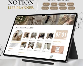 Planner di vita Notion 2026, modello Notion per ADHD, modello Notion per pianificatore di auto-cura per la produttività, dashboard Notion tutto in uno, planner Notion estetico