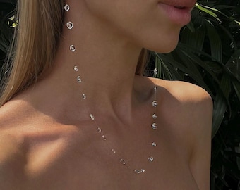 Single Dew Drop Earring UV Resin — Mono Style Floating Water Drop Handmade Bali Jewelry