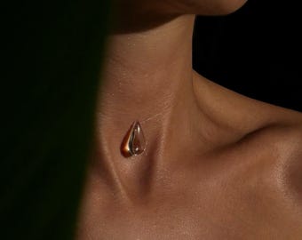 Uv Resin Choker Dew Drop Necklace - Invisible Thread Floating Water Drop Jewelry