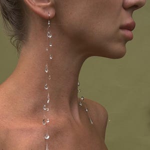 handmade long rain earrings