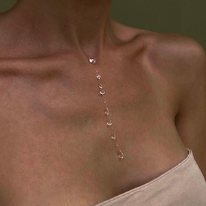 Dew Drop Necklace Invisible Thread - Handmade Clear Resin Choker Gift for Her