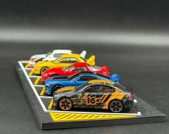 Diorama de estacionamiento de coches de fundición a presión a escala 1:64 (5 vehículos)