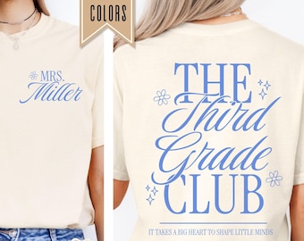 Custom Third Grade Teacher Shirt, Personalized 3rd Grade Teacher Gift, Back to School Shirt, Teacher Team Shirt, Teacher Appreciation Gifts