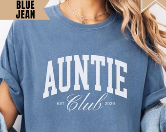 Custom Auntie Shirt, Comfort Colors Retro Aunt Shirt, New Aunt Gift, Auntie T-Shirt, Pregnancy Announcement, Gift for Aunt, Aunt to Be Tee