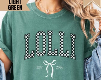 Custom Lolli Est Shirt, Personalized Retro Lolli Tshirt, Grandma Lolli Gift, Mothers Day Shirt, New Grandma Announcement,Lolli Birthday Gift