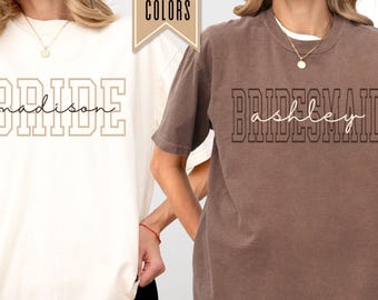 Bridal Party Comfort Colors® Shirt, Bridesmaid Proposal Gift, Maid Matron of Honor Tee, Matching Bachelorette Getting Ready Outfit