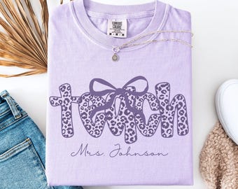 Custom Teach Shirt, Leopard Teacher Shirt, Personalized Teacher Gift, Teacher Team Shirt, Teacher Appreciation Gifts, Back to school
