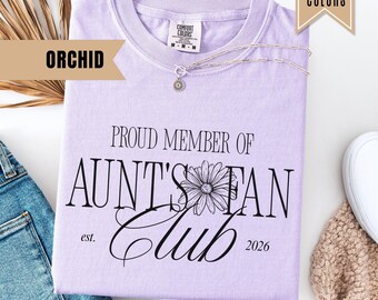 Custom Auntie Shirt, Comfort Colors Floral Aunt Shirt, New Aunt Gift, Auntie T-Shirt, Pregnancy Announcement, Gift for Aunt, Aunt to Be Tee