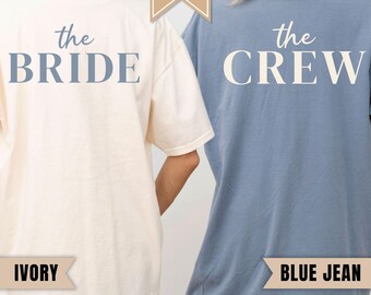 The Bride tshirt, The Crew Shirt, Bridal Party Shirt, Bridesmaid Proposal Gift, Maid Matron of Honor Tee, Matching Getting Ready Outfit