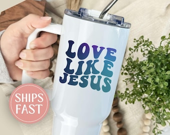 Christian Tumbler, Religious Tumblers, 40oz Tumbler with Handle, Bible Verse Cup, Scripture Gifts, Faith Tumbler, Gift for Christian Women