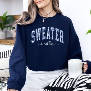 Sweater Weather Sweatshirt, Cozy Season Crewneck, Cute Fall Sweater, Autumn Sweatshirt for women, Retro Thanksgiving Shirt, Halloween Gift