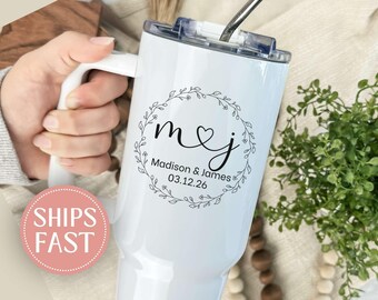 Personalized Bride 40oz Tumbler, Mrs Engagement Tumbler, Custom Mrs Cup, Bride to Be Gift, Engagement Bridal Shower Gift, Future Mrs Cup