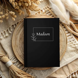 Floral Personalized Journal, Customized Name Notebook for women, Custom Gratitude Journal, Bridesmaid Proposal, Wedding Bridal Party Gift