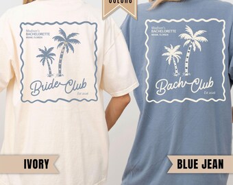 Beach Bachelorette Party Shirt, Bride Club Bach Club Shirts, Comfort Colors Custom Name Year Bridal Crew Shirt, Bridesmaid Gift, Bride Tees